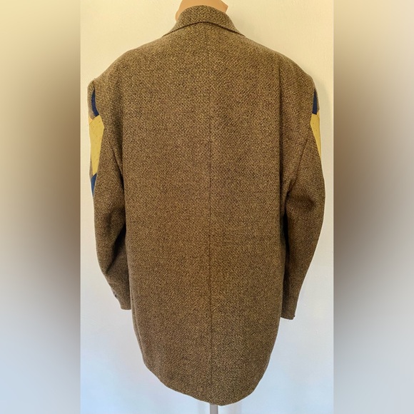 Vintage 80s Men's PATCHWORK Blazer Set *46R* Hart Schaffner Marx Wool Jacket - Picture 4 of 9